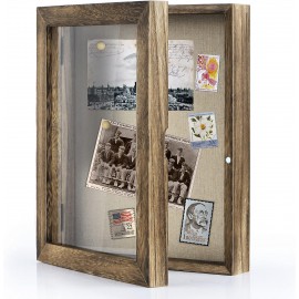 Love-KANKEI Shadow Box Frame 8x10 Shadow Box Display Case with Linen Back Memorabilia Awards Medals Photos Memory Box Carbonized Black
