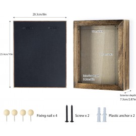 Love-KANKEI Shadow Box Frame 8x10 Shadow Box Display Case with Linen Back Memorabilia Awards Medals Photos Memory Box Carbonized Black