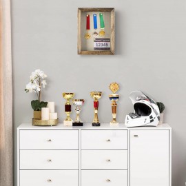 Love-KANKEI Shadow Box Frame 8x10 Shadow Box Display Case with Linen Back Memorabilia Awards Medals Photos Memory Box Carbonized Black
