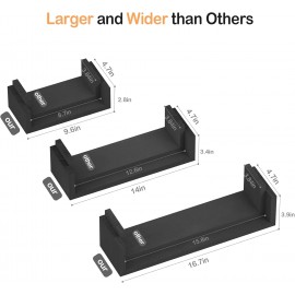 SRIWATANA Floating Shelves Wall Mounted, Solid Wood Wall Shelves, Black