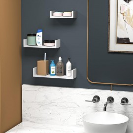 SRIWATANA Floating Shelves Wall Mounted, Solid Wood Wall Shelves, White