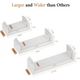 SRIWATANA Floating Shelves Wall Mounted, Solid Wood Wall Shelves, White