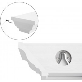 SRIWATANA White Floating Shelves, 24 Inch Solid Wood Storage Wall Shelves Set of 4 Display Ledge Shelves Decor for Bedroom, Living Room, Bathroom, Kitchen - White