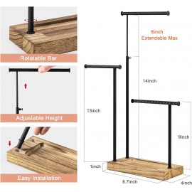 SRIWATANA Jewelry Organizer Stand, Extra Tall Necklace Holder Jewelry Holder (Carbonized Black & Black)