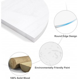 Alsonerbay White Corner Shelf Wall Mount, 4 Tier Floating Shelves for Wall Storage, Rustic Wall Shelves Wood Shelves for Bedroom, Living Room, Bathroom, Entryway, Garage (Dog Shaped)