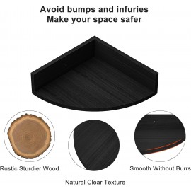 Alsonerbay Black Corner Shelf Wall Mount, Set of 3 Floating Shelves for Wall Storage and Display, Rustic Wall Shelves Wood Shelves for Bedroom, Living Room, Bathroom, Entryway, Garage
