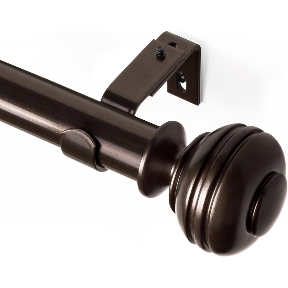 Long Curtain Rod, EUPLAR Window Curtain Rod 72-144 Inch with Decorative Honeycombed Finials, 1 Inch Drapery Rods for Living Room, Kitchen, Bronze