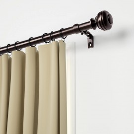 Long Curtain Rod, EUPLAR Window Curtain Rod 72-144 Inch with Decorative Honeycombed Finials, 1 Inch Drapery Rods for Living Room, Kitchen, Bronze