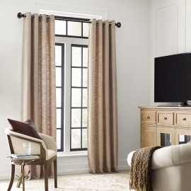 Long Curtain Rod, EUPLAR Window Curtain Rod 72-144 Inch with Decorative Honeycombed Finials, 1 Inch Drapery Rods for Living Room, Kitchen, Bronze