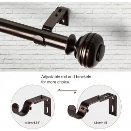 Long Curtain Rod, EUPLAR Window Curtain Rod 72-144 Inch with Decorative Honeycombed Finials, 1 Inch Drapery Rods for Living Room, Kitchen, Bronze