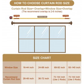 Black Curtain Rod-EUPLAR 1 Inch Long Curtain Rod with Decorative Square Finials, 72-144 Inch Adjustable Window Curtain Rods for Living Room,Kitchen