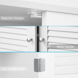 SRIWATANA Over The Toilet Storage, Bathroom Cabinet Organizer Shelf Space Saver with Adjustable Rack - White