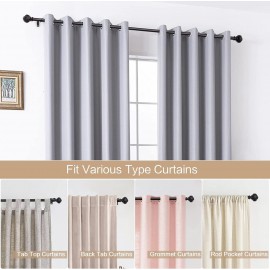 Black Curtain Rod-EUPLAR 1 Inch Long Curtain Rods for Windows, 72 to 144 Inches(6-12 ft) Telescoping Single Drapery Rods Set with Lantern Pattern Finials