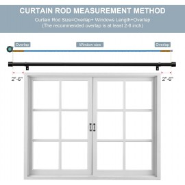 Black Curtain Rods-EUPLAR Long Curtain Rods for Windows 32 to 125 inch, 1 Inch Splicing Heavy Duty Window Curtain Rod with 4 Brackets