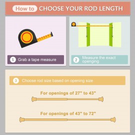 SZXIMU Shower Curtain Rod, 27-43 Inch Adjustable Spring Tension Shower Curtain Rod, Never Rust Non-Slip Shower Rod, No Drill Shower Curtain Rods for Bathroom, Brushed Nickel