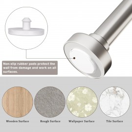 SZXIMU Shower Curtain Rod, 27-43 Inch Adjustable Spring Tension Shower Curtain Rod, Never Rust Non-Slip Shower Rod, No Drill Shower Curtain Rods for Bathroom, Brushed Nickel