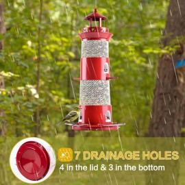 Auslar Bird Feeders for Outside, Wild Bird Feeders for Outdoors Hanging for Small Birds, 4 lbs Large Capacity for Cardinal, Finch, Sparrow, Blue Jay