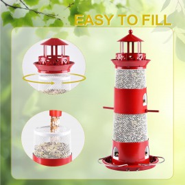 Auslar Bird Feeders for Outside, Wild Bird Feeders for Outdoors Hanging for Small Birds, 4 lbs Large Capacity for Cardinal, Finch, Sparrow, Blue Jay