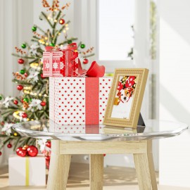 SZQINJI 4x6 Picture Frame Wood Bead Picture Frames Set of 6, Christams Gift Photo Frame 4x6 for Wall & Tabletop Display Horizontal &Vertical, Natural