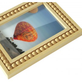 SZQINJI 4x6 Picture Frame Wood Bead Picture Frames Set of 6, Christams Gift Photo Frame 4x6 for Wall & Tabletop Display Horizontal &Vertical, Natural