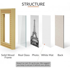 SZQINJI 4x6 Picture Frame Wood Bead Picture Frames Set of 6, Christams Gift Photo Frame 4x6 for Wall & Tabletop Display Horizontal &Vertical, Natural