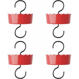 Auslar Ant Moat for Hummingbird Feeders, Ant Guard for Hummingbird & Oriole Feeders, 3.5 OZ X 4 Pack Red Large Capacity Ant Trap for Outdoor Yard Hanging Feeders