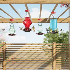 Auslar Ant Moat for Hummingbird Feeders, Ant Guard for Hummingbird & Oriole Feeders, 3.5 OZ X 4 Pack Red Large Capacity Ant Trap for Outdoor Yard Hanging Feeders