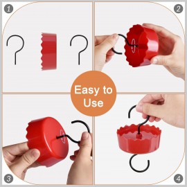 Auslar Ant Moat for Hummingbird Feeders, Ant Guard for Hummingbird & Oriole Feeders, 3.5 OZ X 4 Pack Red Large Capacity Ant Trap for Outdoor Yard Hanging Feeders