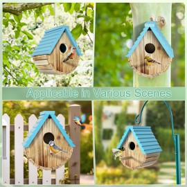 Auslar Bird House, Bird Houses for Outside, Hanging Wooden Bird House for Bluebird Cardinals Finch Wren Swallow, 1.57” Entrance Hole,2 Way Installation