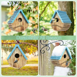 Auslar Bird House, Bird Houses for Outside, Hanging Wooden Bird House for Bluebird Cardinals Finch Wren Swallow, 1.57” Entrance Hole,2 Way Installation