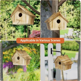 Auslar Bird House, Bird Houses for Outside, Outdoor Bird House for Bluebird Cardinals Finch Wren Swallow, 1.57” Entrance Hole Wooden Birdhouse, Hanging Bird House for Garden Decoration Yard