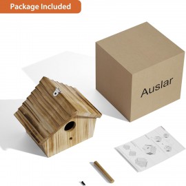 Auslar Bird House, Bird Houses for Outside, Outdoor Bird House for Bluebird Cardinals Finch Wren Swallow, 1.57” Entrance Hole Wooden Birdhouse, Hanging Bird House for Garden Decoration Yard