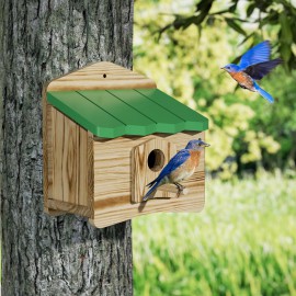Auslar Bird House, Bird Houses for Outside, Outdoor Bird House for Bluebird Cardinals Finch Wren Swallow, 1.57” Entrance Hole Wood Birdhouse, Hanging Bird House for Garden Decoration Yard