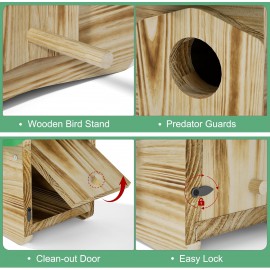 Auslar Bird House, Bird Houses for Outside, Outdoor Bird House for Bluebird Cardinals Finch Wren Swallow, 1.57” Entrance Hole Wood Birdhouse, Hanging Bird House for Garden Decoration Yard