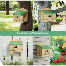 Auslar Bird House, Bird Houses for Outside, Outdoor Bird House for Bluebird Cardinals Finch Wren Swallow, 1.57” Entrance Hole Wood Birdhouse, Hanging Bird House for Garden Decoration Yard