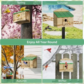 Auslar Bird House, Bird Houses for Outside, Outdoor Bird House for Bluebird Cardinals Finch Wren Swallow, 1.57” Entrance Hole Wood Birdhouse, Hanging Bird House for Garden Decoration Yard