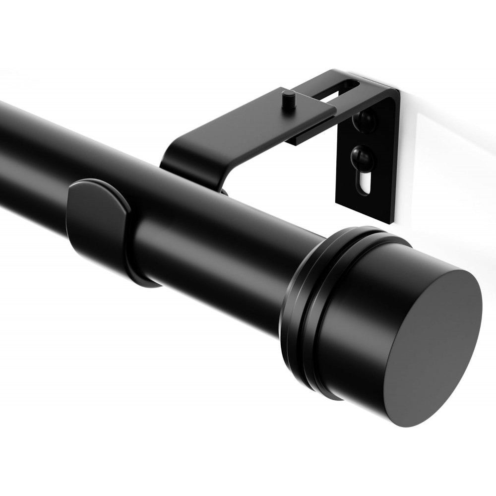 Black Curtain Rods-EUPLAR Curtain Rods for Windows 32 to 63 inch, 1 Inch Splicing Heavy Duty Window Curtain Rod with 3 Brackets