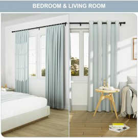Black Curtain Rods-EUPLAR Curtain Rods for Windows 32 to 63 inch, 1 Inch Splicing Heavy Duty Window Curtain Rod with 3 Brackets