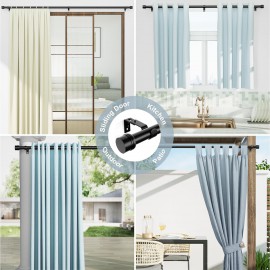 Black Curtain Rods-EUPLAR Curtain Rods for Windows 32 to 63 inch, 1 Inch Splicing Heavy Duty Window Curtain Rod with 3 Brackets