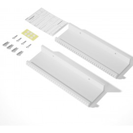 Alsonerbay Floating Shelves Wall Mounted Set of 2, Modern White Shelves with Lip, Wood Wall Shelves with Wooden Beads for Bedroom Living Room Bathroom Office and More White