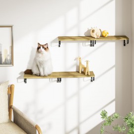 Love-KANKEI Floating Shelves for Wall Set of 4, Rustic Wood Wall Shelves with Brackets, 15.7 Inch Hanging Shelves for Bathroom, Bedroom, Living Room, Kitchen, Office Display Carbonized Black