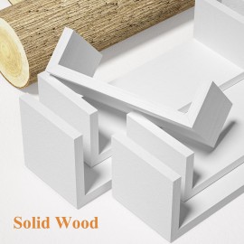  SRIWATANA Floating Shelves, Modern Wall Mounted Shelves for Bathroom, Bedroom, Kitchen, Living Room, Office, Wood Shelves for Wall Decor Set of 5 (Washed White