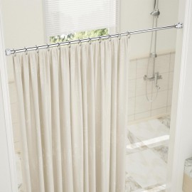 Shower Rod-EUPLAR Shower Curtain Rod, 43-72 Inches Spring Tension Curtain Rod, Adjustable, No Drill, Rust Proof, Non-Slip Tension Shower Curtain Rods for Bathroom, Chrome
