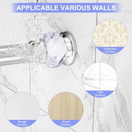 Shower Rod-EUPLAR Shower Curtain Rod, 43-72 Inches Spring Tension Curtain Rod, Adjustable, No Drill, Rust Proof, Non-Slip Tension Shower Curtain Rods for Bathroom, Chrome
