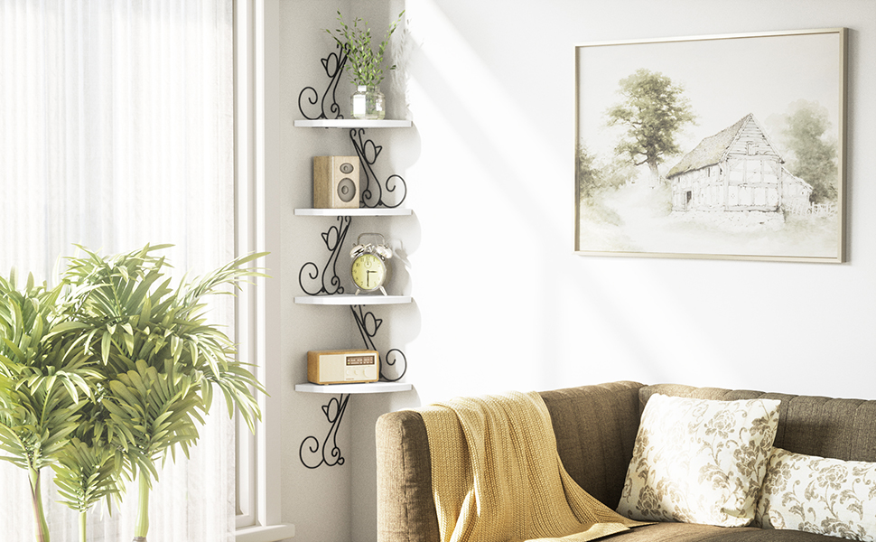 white corner shelf