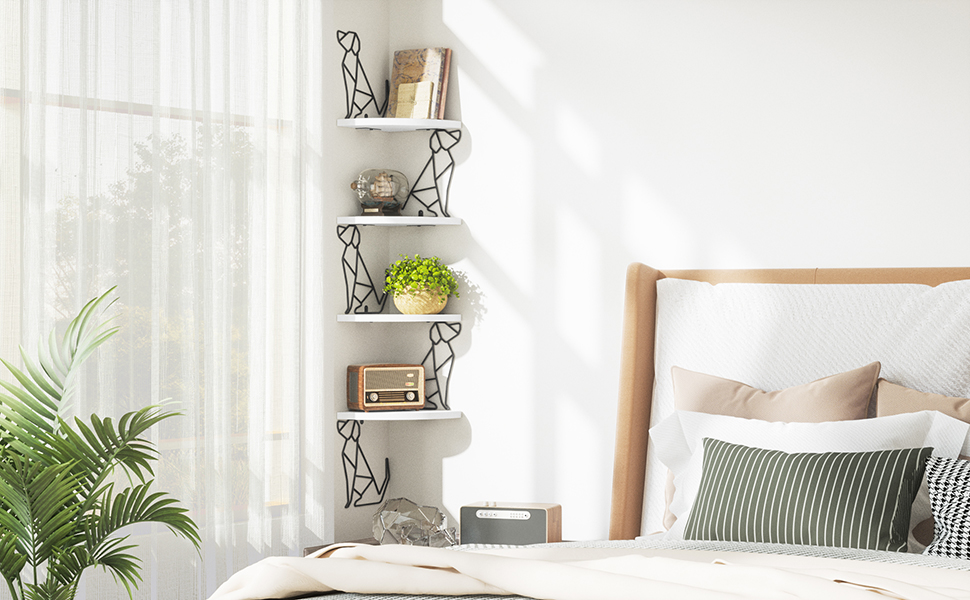 white shelves for wall