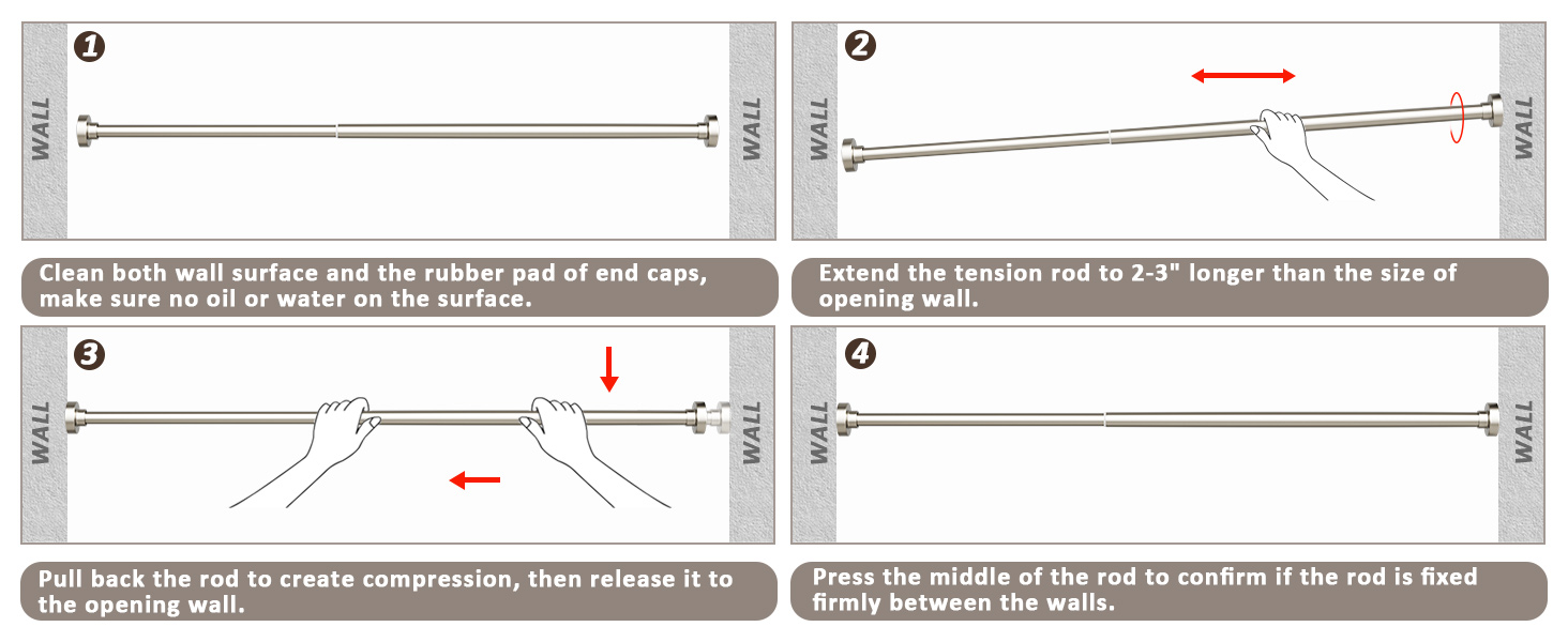 easy install shower curtain rod